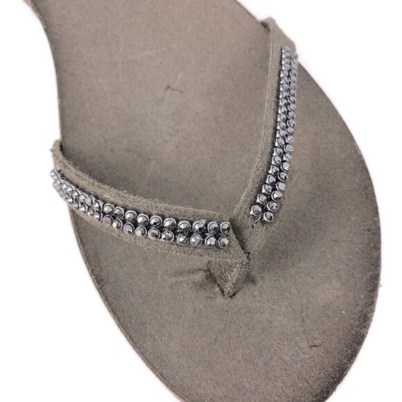 NIB Italian Leather Embellished Sandals Ankle Strap - Size 40 - Picture 2 of 7